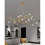 Люстра в виде золотой ветки с цветами Glass Flower Pendant Light варинант исполнения - 6 | Loft Concept в Кирове