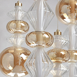 Люстра с плафонами из прозрачного и янтарного стекла в виде шаров и ромбов Gabriel Scott Luna варинант исполнения - 4 | Loft Concept в Кирове