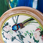 Стул из массива бука бежевый с изображением птиц и цветов Beige Green Chinoiserie Rose Garden Chair варинант исполнения - 3 | Loft Concept в Кирове