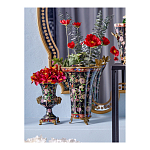 Ваза из фарфора черная с цветочной росписью и бронзовой стрекозой Spring Garden варинант исполнения - 4 | Loft Concept в Кирове