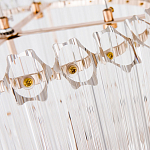 Люстра подвесная круглая с прозрачными хрустальными трубками и золотистым каркасом Диаметр 44 см Hexagon Tube Light варинант исполнения - 3 | Loft Concept в Кирове