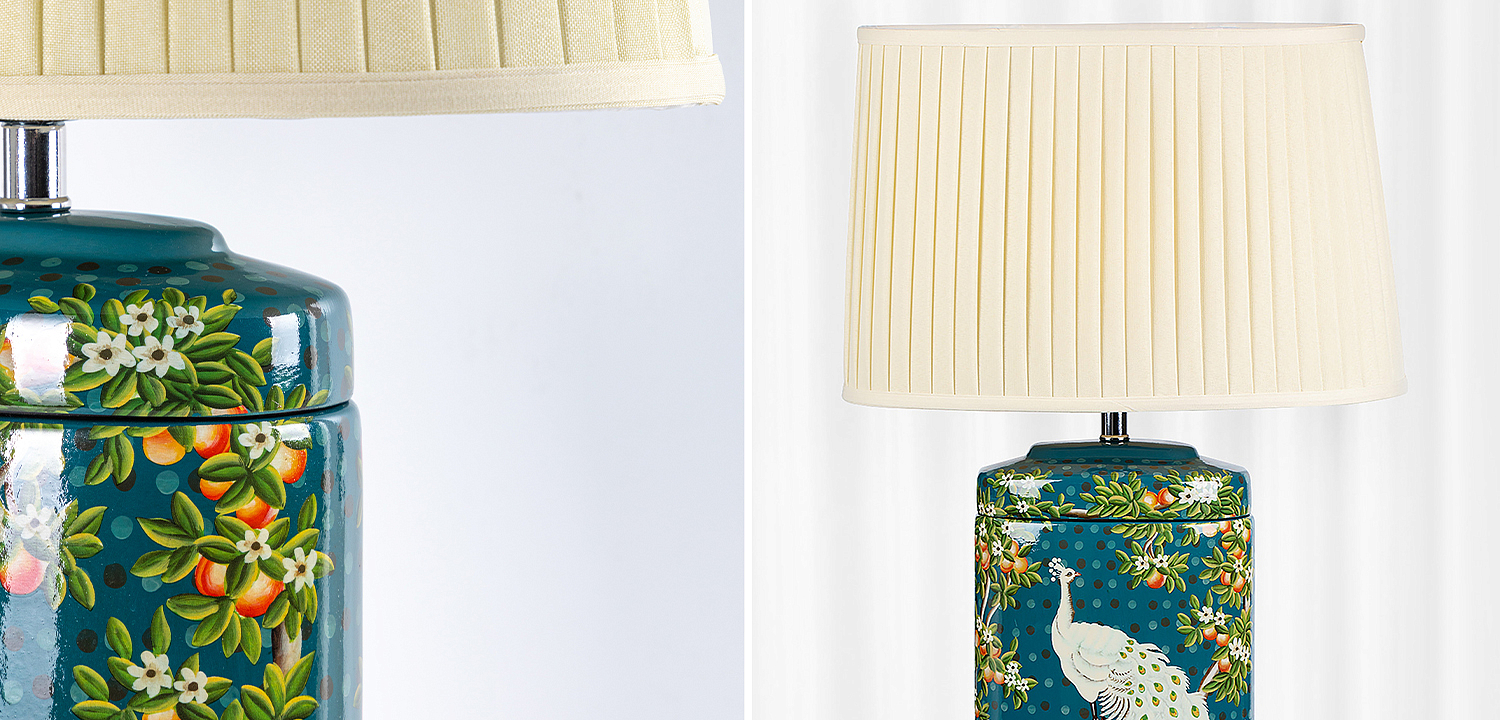 Настольная лампа White Peacock Lampshade Настольная лампа White Peacock Lampshade - Loft-Concept в Кирове