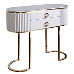 Консоль с белая овальная с мраморной столешницей Thoroughbass  варинант исполнения - 1 | Loft Concept в Кирове