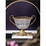 Чаша из прозрачного стекла с ручками и ободком из бронзы Eden Garden варинант исполнения - 2 | Loft Concept в Кирове