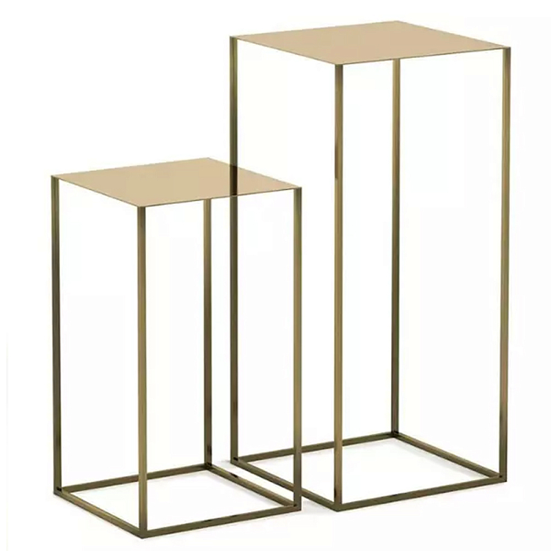 Набор из 2-х кофейных золотистых столиков Coffee Golden Tables Золотой Набор из 2-х кофейных золотистых столиков Coffee Golden Tables Золотой в Кирове | Loft Concept