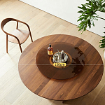 Стол обеденный круглый с двойной столешницей Walnut Wood Table варинант исполнения - 5 | Loft Concept в Кирове