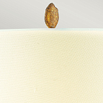 Настольная лампа с кремовым льняным цилиндрическим абажуром и ножкой в форме золотистой ветки Gilded Nola варинант исполнения - 2 | Loft Concept в Кирове