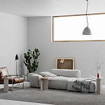 Стол журнальный бежево-серый из 3-х частей со столешницами в виде геометрических элементов MUND SIDE TABLE LIGHT MOCHA варинант исполнения - 2 | Loft Concept в Кирове