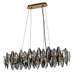 Люстра подвесная с овальными подвесками из стекла дымчатого цвета Harlow Crystal Round варинант исполнения - 1 | Loft Concept в Кирове