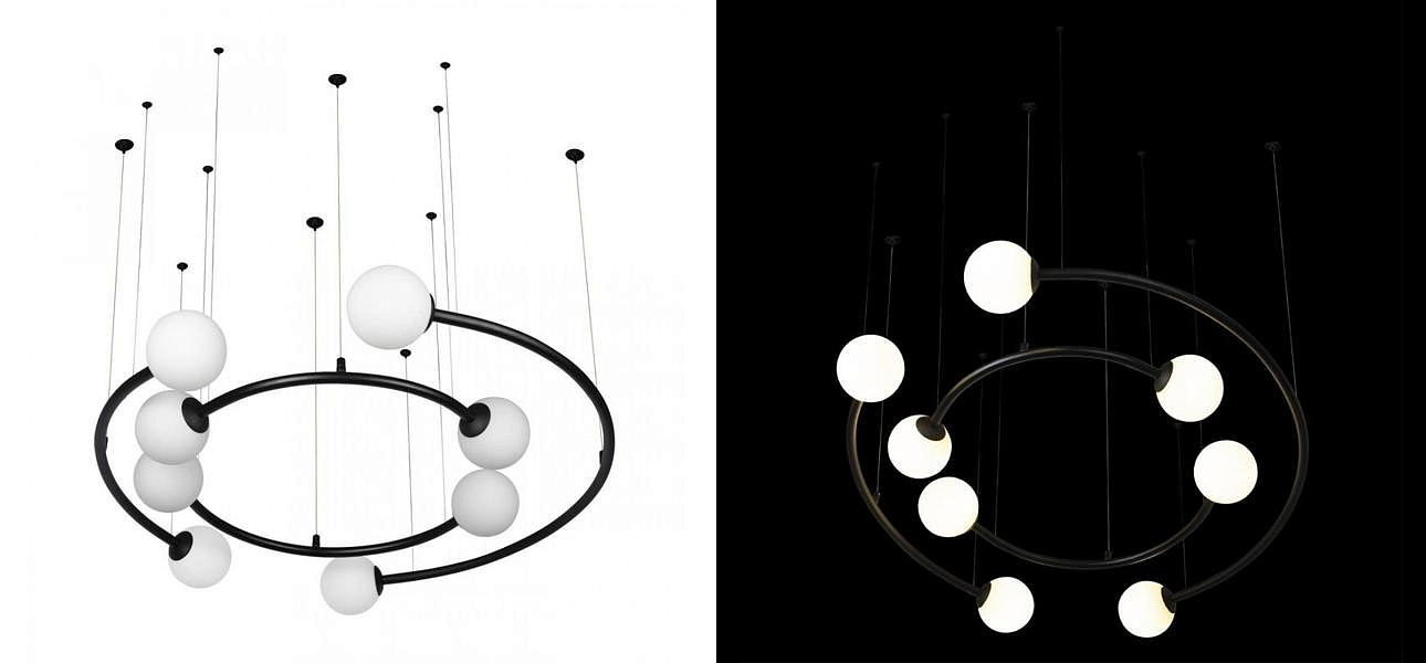 Дизайнерская Модульная Люстра PLANETARY two rings Black 80 см Дизайнерская Модульная Люстра PLANETARY two rings Black 80 см - Loft-Concept в Кирове