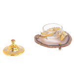 Икорница с декором "Осетр" с гравировкой на подставке из натурального камня Агат Decorative Cavair Dishes варинант исполнения - 3 | Loft Concept в Кирове