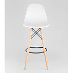 Пластиковый барный стул на ножках из массива бука Eames White варинант исполнения - 5 | Loft Concept в Кирове