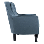 Кресло с мягкой обивкой из льна на 4-х ножках из массива березы Scarlett Armchair blue варинант исполнения - 1 | Loft Concept в Кирове