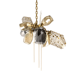 Люстра подвесная со стеклянными плафонами из дымчатого и золотистого с тремя вертикальными подвесками Gilded Mirage  варинант исполнения - 1 | Loft Concept в Кирове