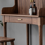 Туалетный стол деревянный с ящиком и зеркалом Moon Walnut Furniture варинант исполнения - 7 | Loft Concept в Кирове