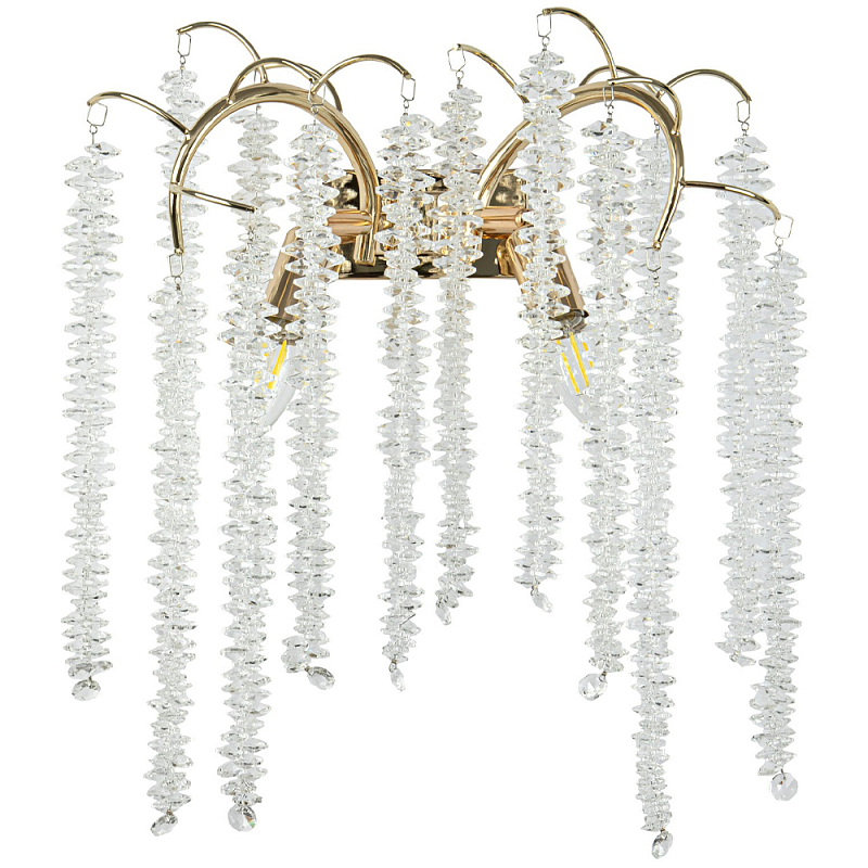 Бра с хрустальными подвесками Bunch of Crystal Berries Gold Wall Lamp Золотой Прозрачный Бра с хрустальными подвесками Bunch of Crystal Berries Gold Wall Lamp Золотой Прозрачный в Кирове | Loft Concept