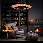 Люстра в форме кольца розовая Warm Pink Light варинант исполнения - 6 | Loft Concept в Кирове