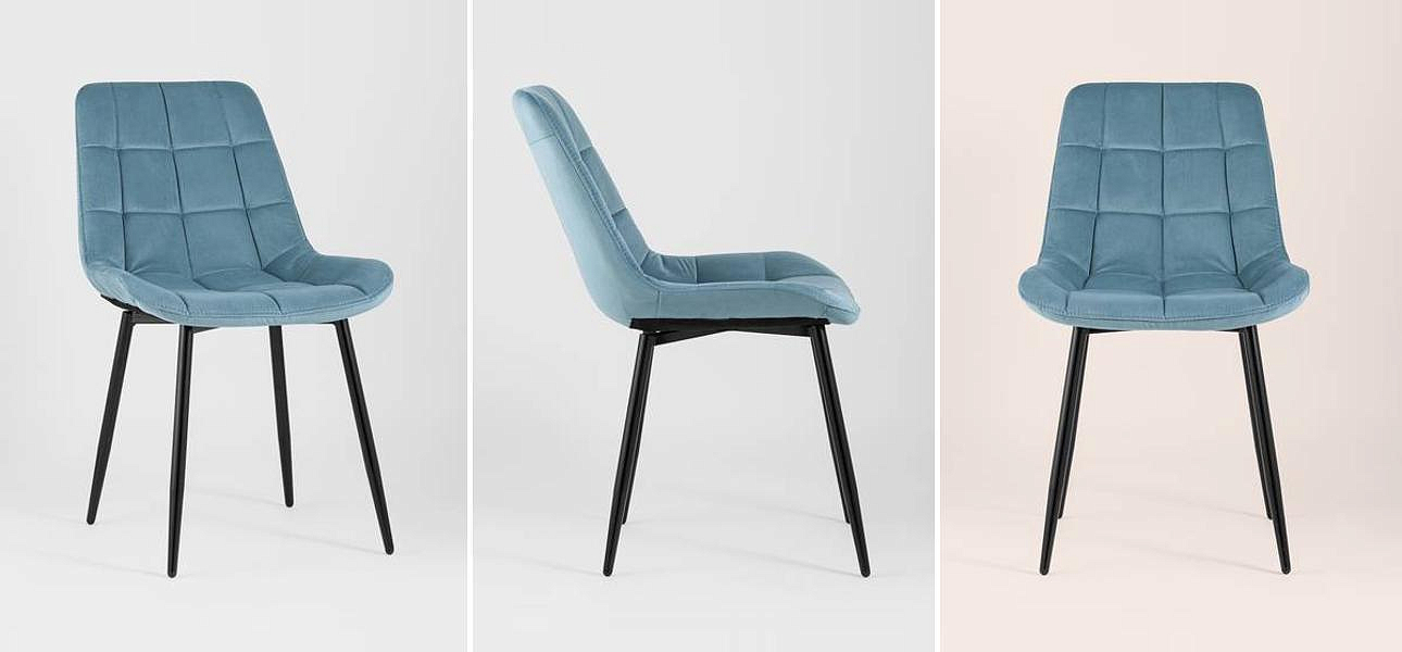 Стул NANCY Chair Голубой Велюр Стул NANCY Chair Голубой Велюр - Loft-Concept в Кирове
