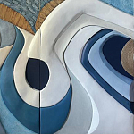 Арт-объект ручной работы Blue Abstraction из 4-х панелей варинант исполнения - 4 | Loft Concept в Кирове