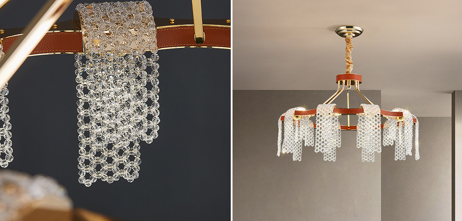 Люстра Leather Glass Chandelier 80 Люстра Leather Glass Chandelier 80 - Loft-Concept в Кирове