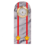Часы погон МВД подарочные настольные из натурального камня Мрамор Military Clock варинант исполнения - 1 | Loft Concept в Кирове