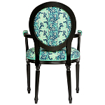 Стул из натурального бука с подлокотниками Ikat Pattern бирюзовый варинант исполнения - 2 | Loft Concept в Кирове