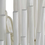 Люстра белая с несколькими ярусами деревянных палочек Bright Wooden Chandelier варинант исполнения - 10 | Loft Concept в Кирове