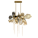 Люстра подвесная с 18-ю стеклянными плафонами с вертикальными подвесками Gilded Mirage  варинант исполнения - 2 | Loft Concept в Кирове