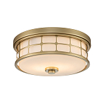 Потолочный светильник для ванных комнат цвета латунь в виде металлической клетки с геометрическими узорами Quoizel варинант исполнения - 1 | Loft Concept в Кирове