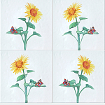 Плитка с узором Подсолнух варинант исполнения - 1 | Loft Concept в Кирове