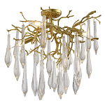 Люстра потолочная с прозрачными стеклянными подвесками в форме капель Droplet Chandelier варинант исполнения - 3 | Loft Concept в Кирове