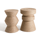 Приставной стол с отделкой из джута Juti D30 см варинант исполнения - 5 | Loft Concept в Кирове