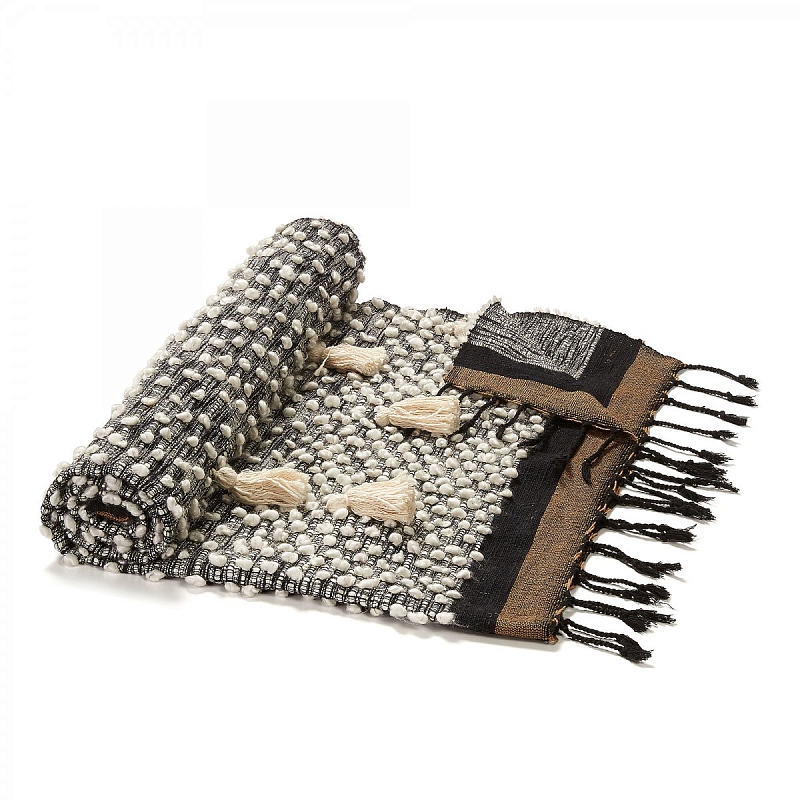 Плед Plaid Boho Tassels Бежевый Коричневый Синий Плед Plaid Boho Tassels Бежевый Коричневый Синий в Кирове | Loft Concept