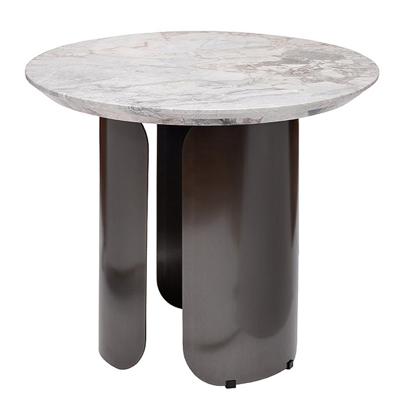Столик журнальный круглый с мраморной столешницей Gray Marble Table Серый Столик журнальный круглый с мраморной столешницей Gray Marble Table Серый в Кирове | Loft Concept