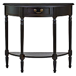 Консоль полукруглая из массива березы с ящиком и полкой в стиле прованс Vintage варинант исполнения - 1 | Loft Concept в Кирове