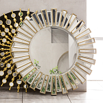 Зеркало круглое с лучами из зеркальных фацетов Silver Facet варинант исполнения - 2 | Loft Concept в Кирове