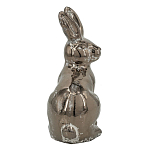 Статуэтка заяц из текстурированной терракоты и покрытый глянцевой краской под бронзу Rabbit Charm  варинант исполнения - 1 | Loft Concept в Кирове