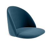 Барный стул со спинкой и металлической подставкой на 4-х деревянных ножках Синий Велюр Vendramin Chair варинант исполнения - 2 | Loft Concept в Кирове