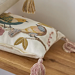 Чехол на подушку с кисточками и вышивкой птиц Ethnic mix Birds Rect варинант исполнения - 5 | Loft Concept в Кирове