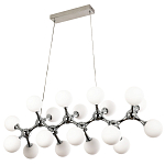 Линейная люстра с плафонами из стеклянных шаров Pearls Suspension Linear Chrome Chandelier варинант исполнения - 2 | Loft Concept в Кирове