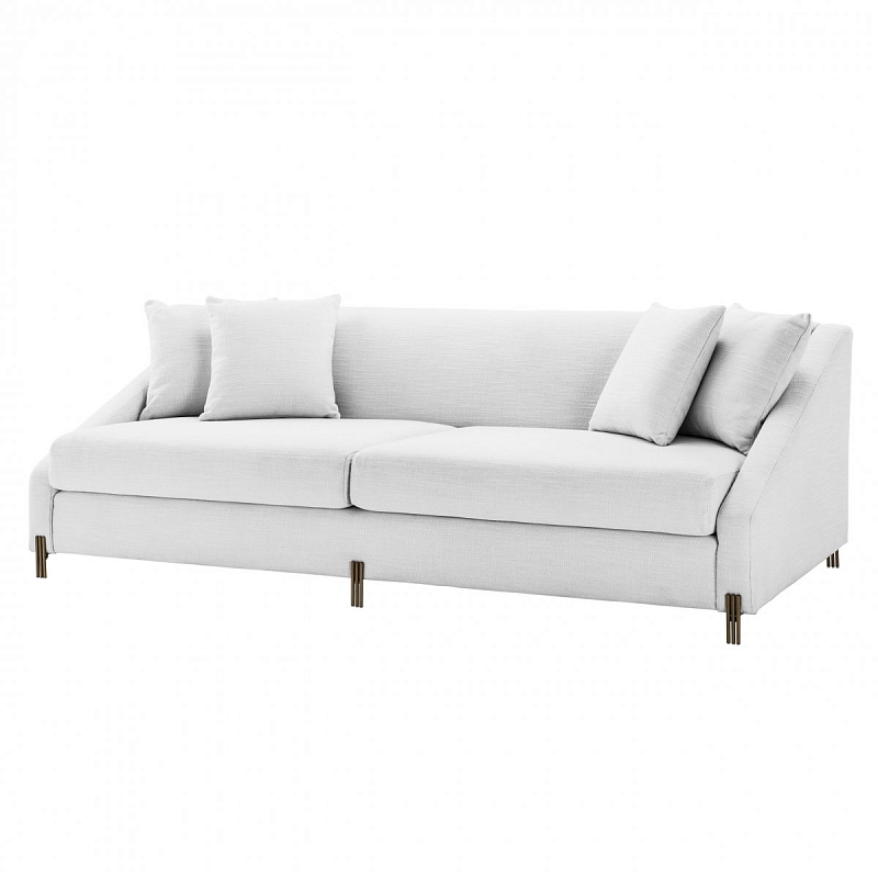Диван Eichholtz Sofa Candice white Белый Латунь Диван Eichholtz Sofa Candice white Белый Латунь в Кирове | Loft Concept
