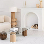 Дизайнерский журнальный стол с прозрачной столешницей и ножками в форме геометрических фигур Pytusin варинант исполнения - 3 | Loft Concept в Кирове