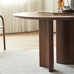 Стол обеденный круглый с двойной столешницей Walnut Wood Table варинант исполнения - 7 | Loft Concept в Кирове