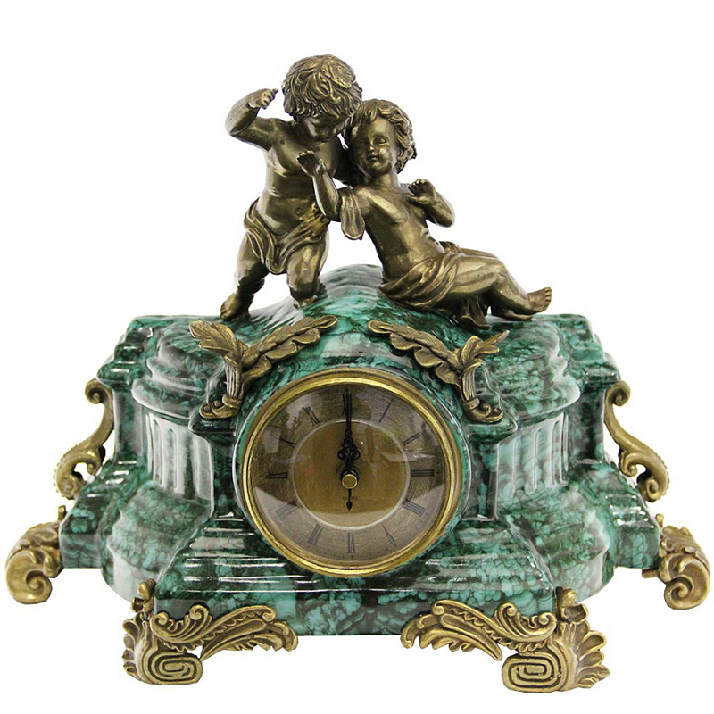 Часы Porcelain Malachite Малахит (зеленый) Бронза Часы Porcelain Malachite Малахит (зеленый) Бронза в Кирове | Loft Concept