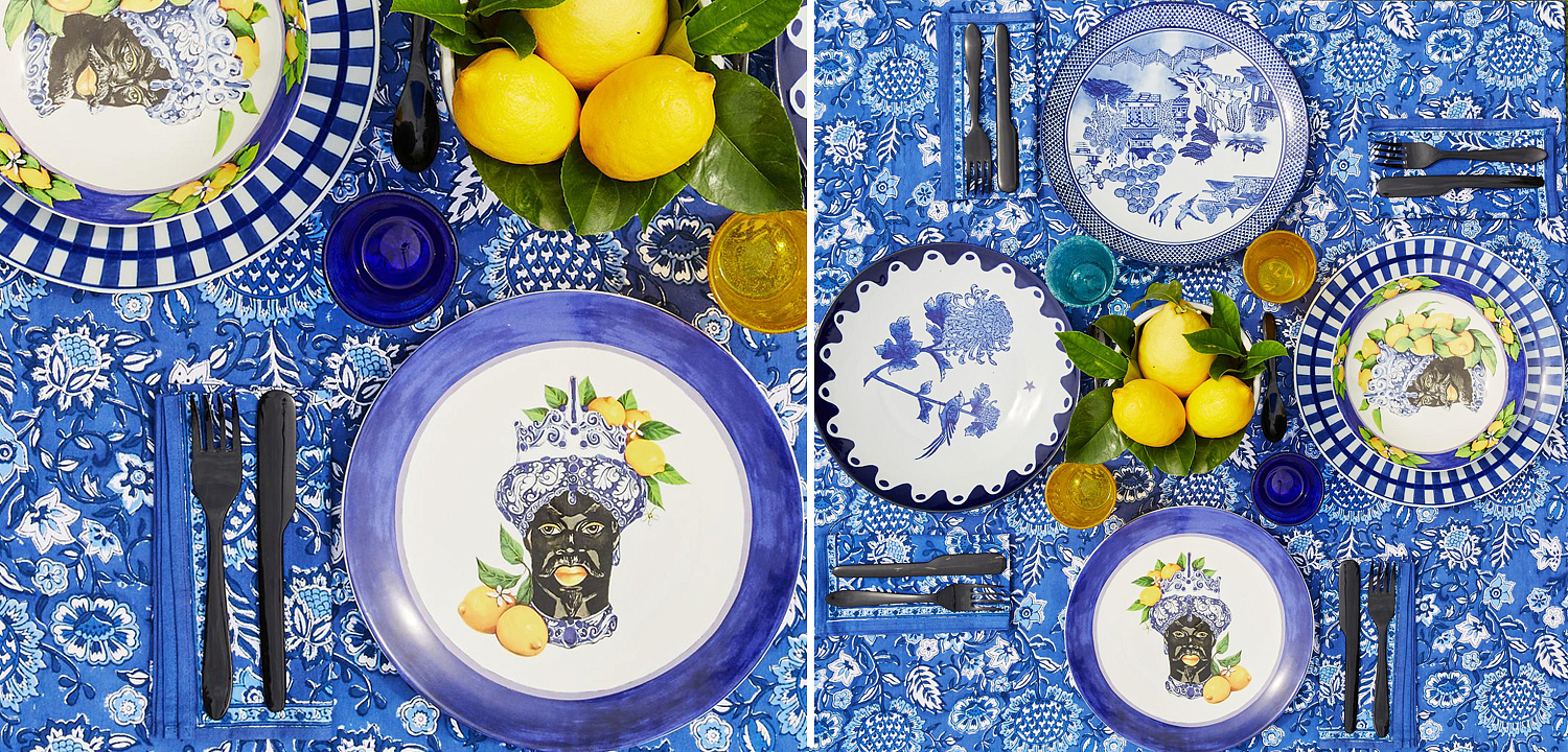 Тарелка Abhika SOUP PLATE MORO HEAD D 22,5 Blue Тарелка Abhika SOUP PLATE MORO HEAD D 22,5 Blue - Loft-Concept в Кирове