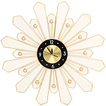 Часы настенные из металла в виде солнца с чёрным циферблатом Mirror Tower Clock варинант исполнения - 1 | Loft Concept в Кирове