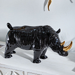 Статуэтка черный носорог с золотыми рогами Golden Horned Black Rhino варинант исполнения - 5 | Loft Concept в Кирове