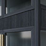 Витрина Primo со стеклянными фасадами и 2 ящиками Черный дуб варинант исполнения - 6 | Loft Concept в Кирове