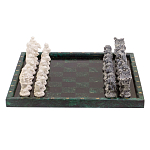 Шахматы Русские сказки с доской из натурального камня Змеевик Decorative Thematic Chess варинант исполнения - 1 | Loft Concept в Кирове