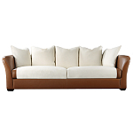 Элитарный современный диван Birmingham с кожаной спинкой варинант исполнения - 4 | Loft Concept в Кирове